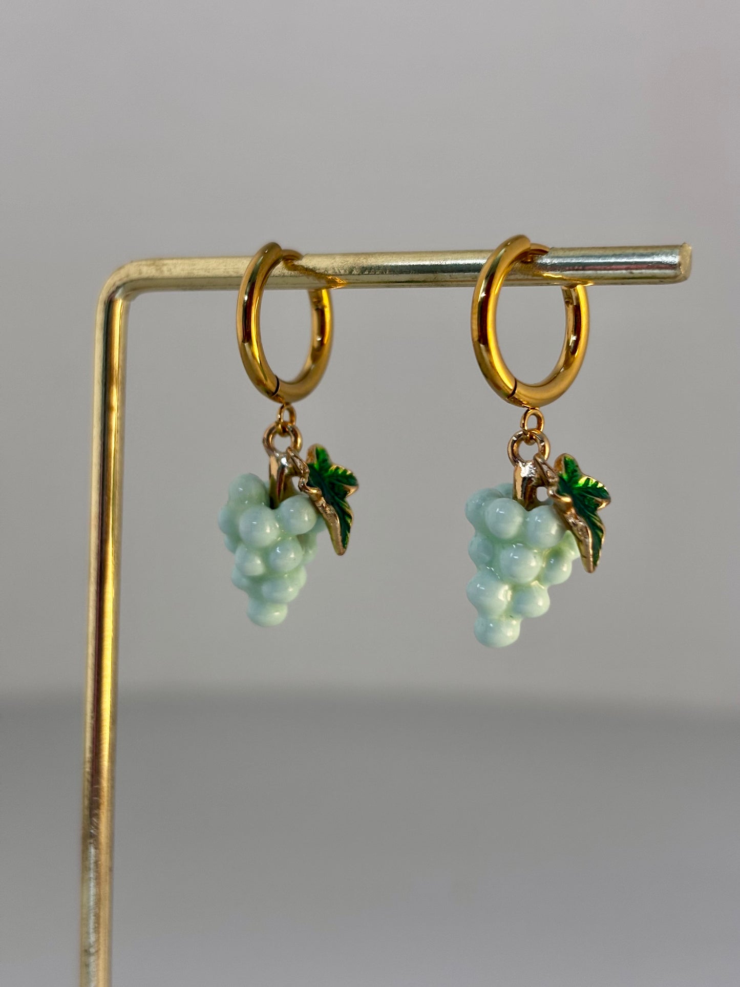 Mint Grape Hoop Earrings | 18kt Gold Plated
