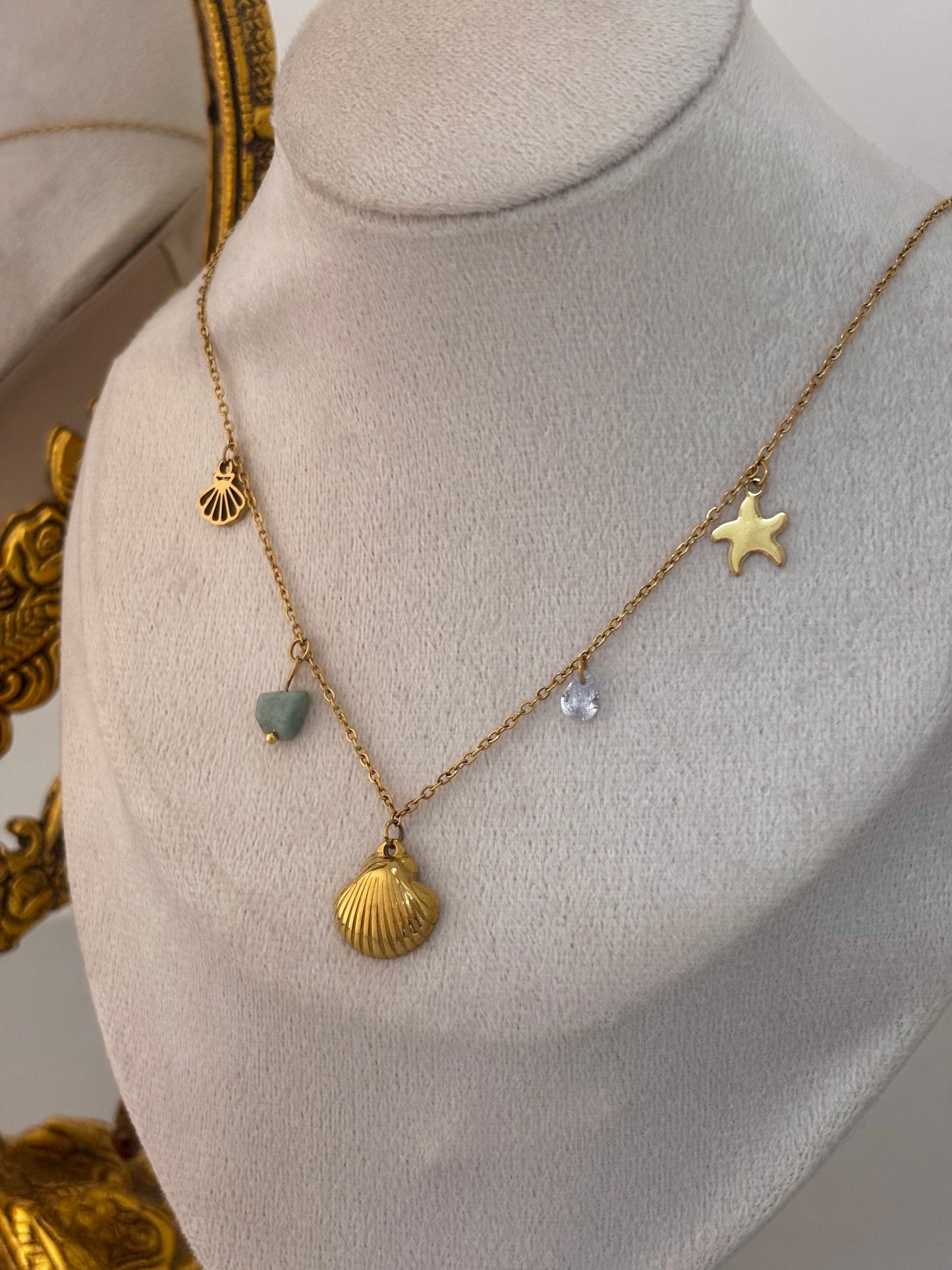 Golden Shore Charm Necklace