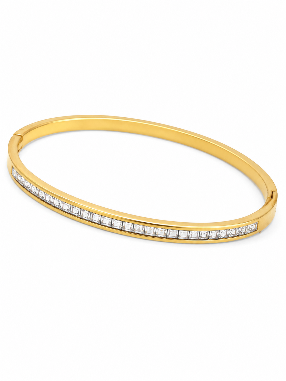 Monaco Crystal Bangle Bracelet | 18kt Gold Plated