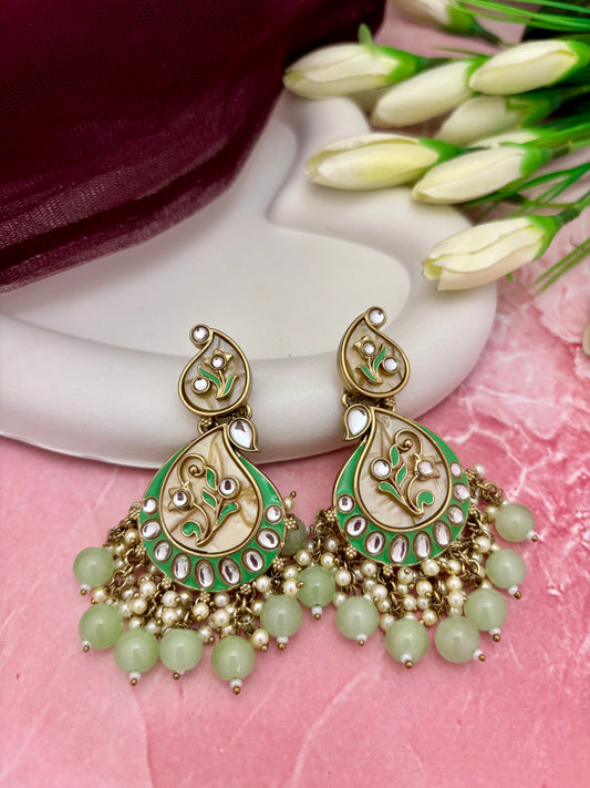 Gulnaar Jhumkas (Green)