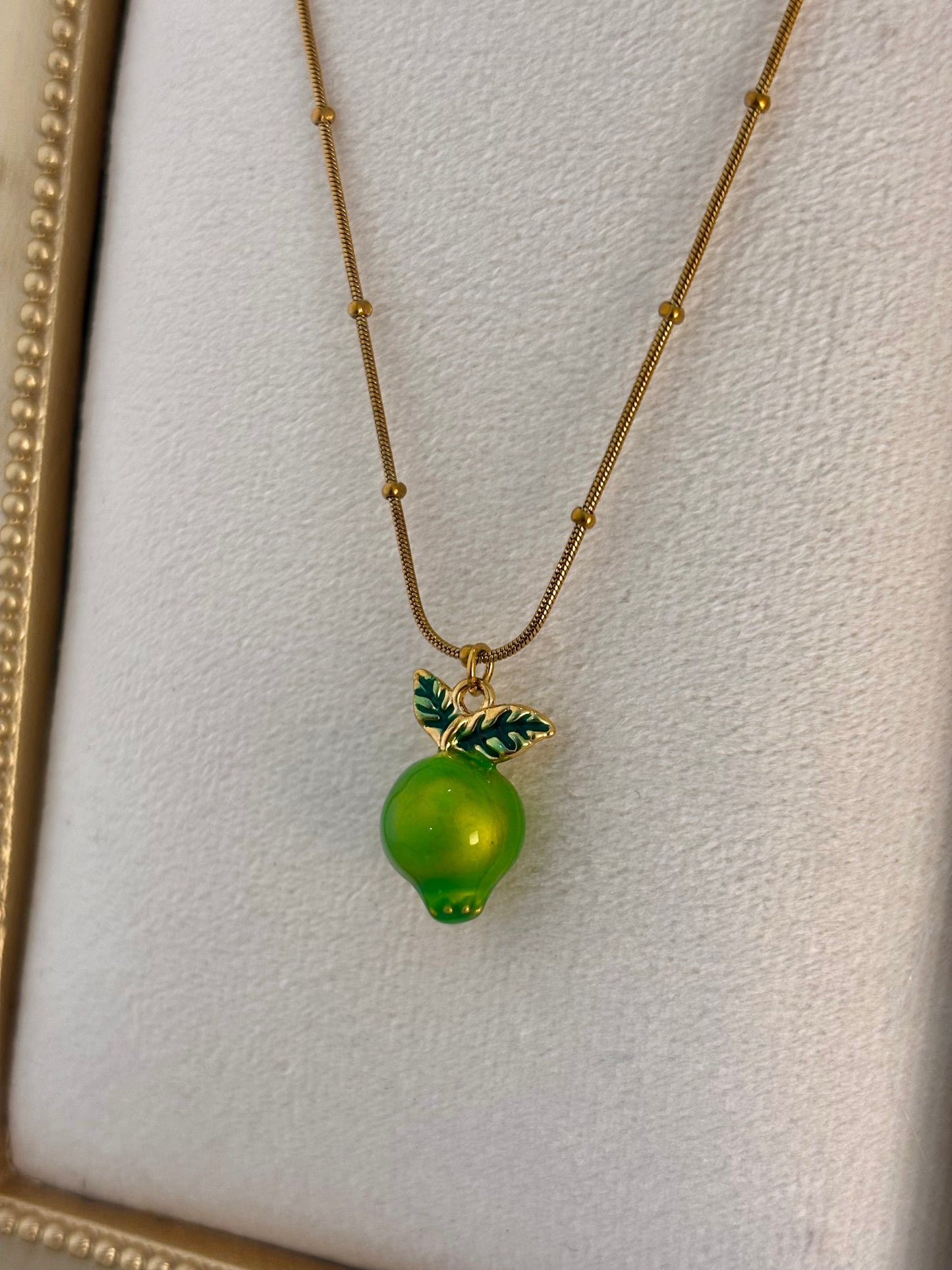 Lime Pop Pendant Necklace | 18kt Gold Plated Non Tarnish