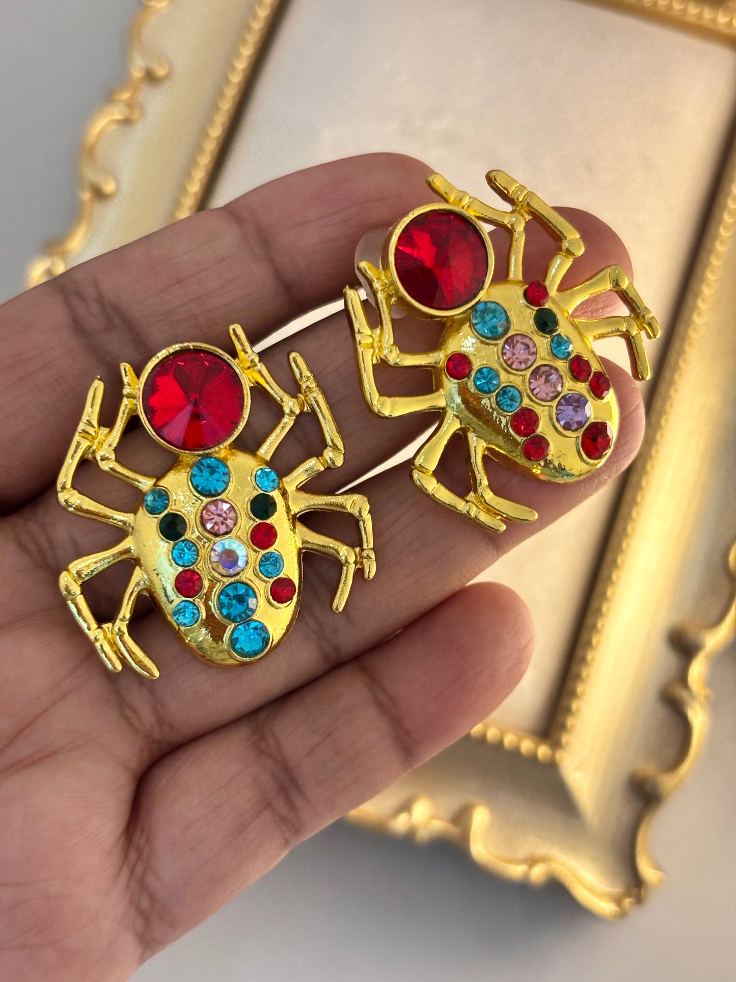 Spider Jewel Statement Earrings