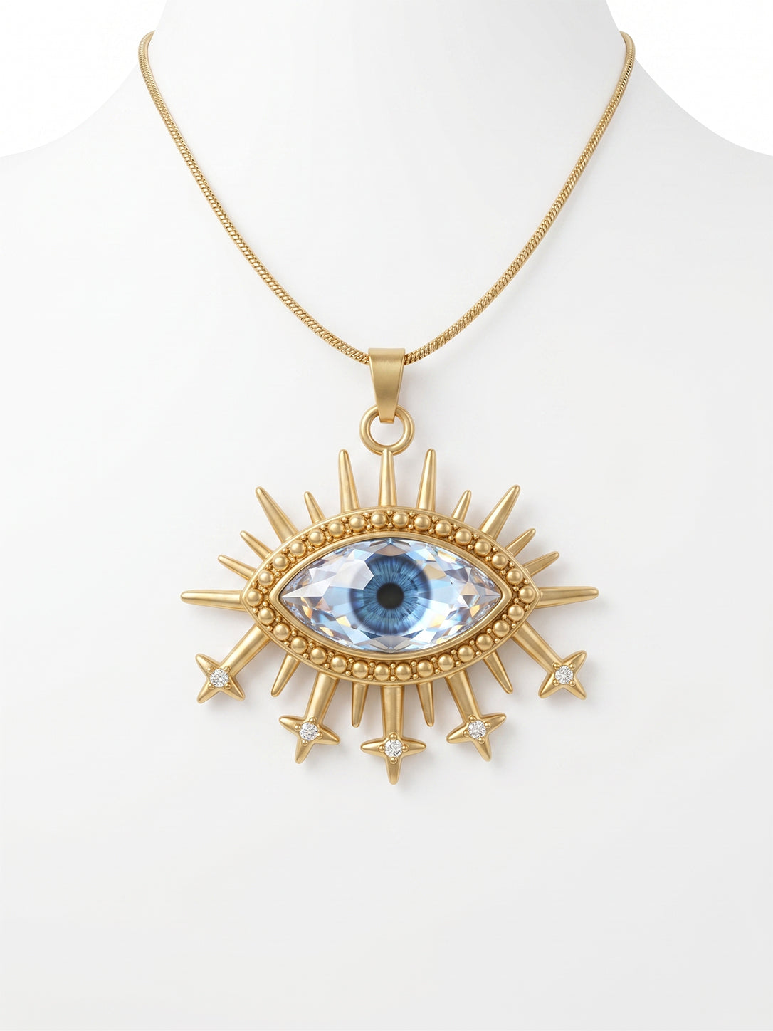 18kt Gold Plated Evil Eye Crystal Necklace