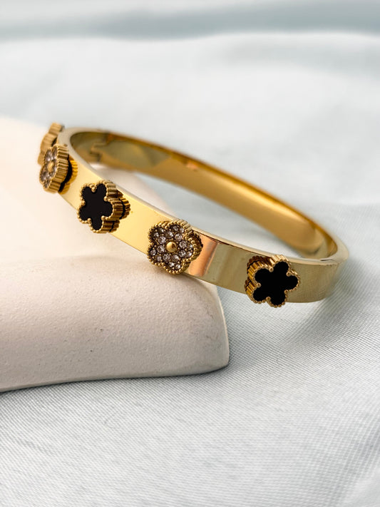 Clover Muse Zircon Bracelet (Black)