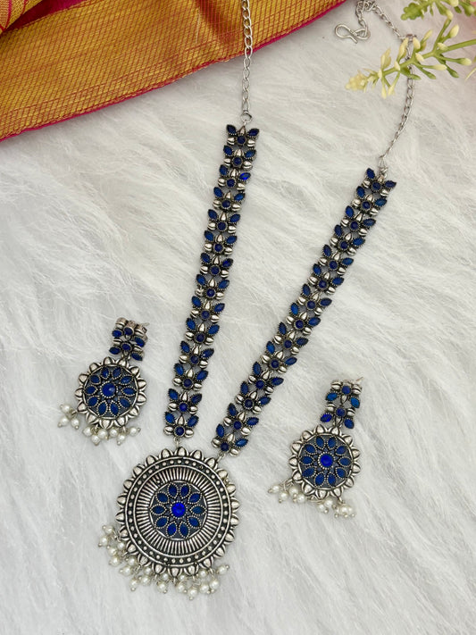 Ranjika Royal Necklace - Blue