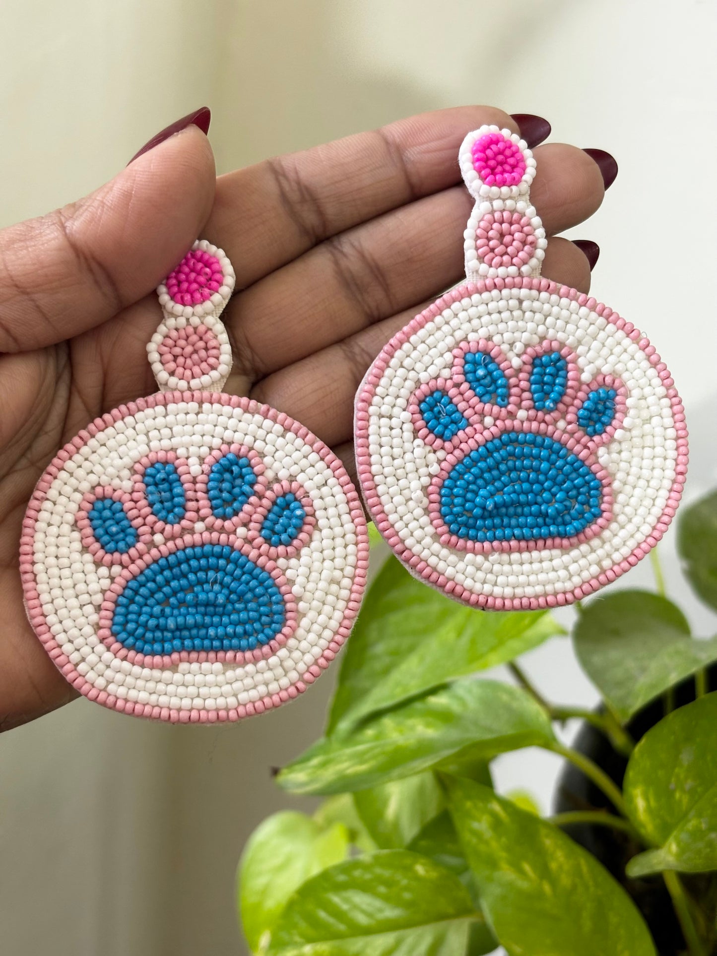 Handmade Dog Paw Statement Earrings
