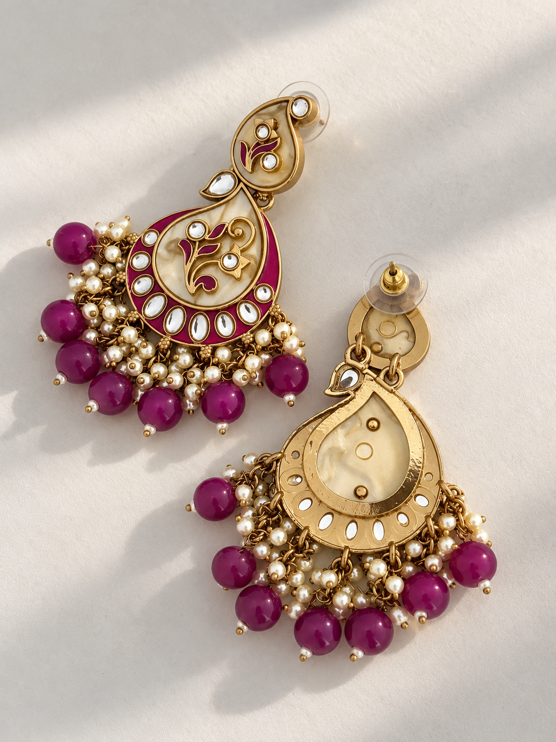 Jheelkamal Ethnic Jhumka (Purple)