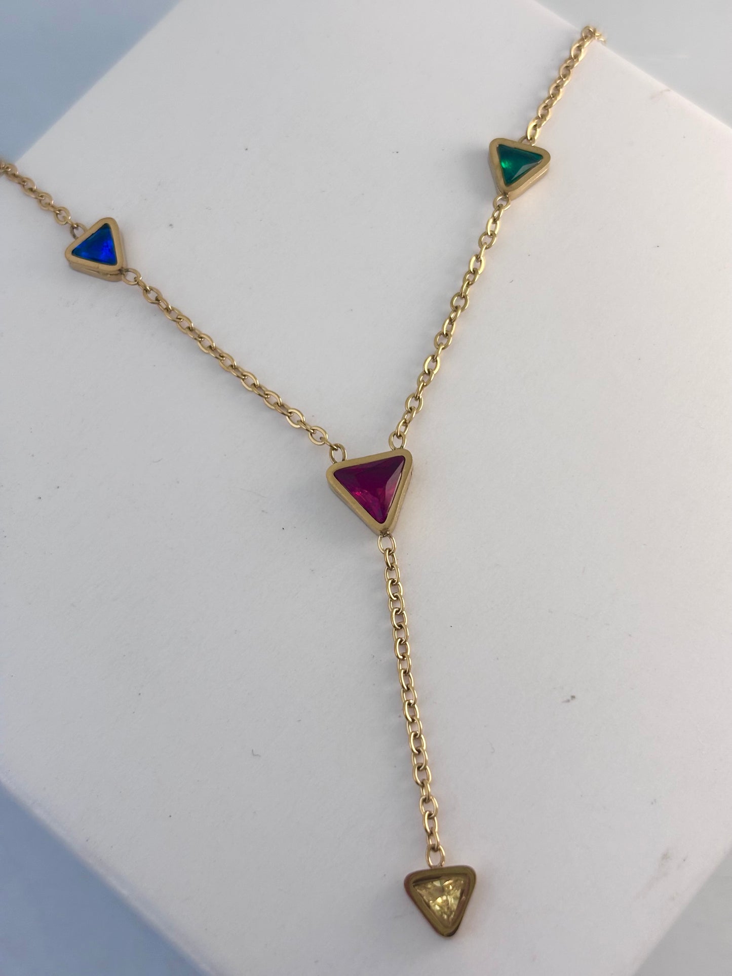 Kaleido Drop | Multicoloured Y Necklace