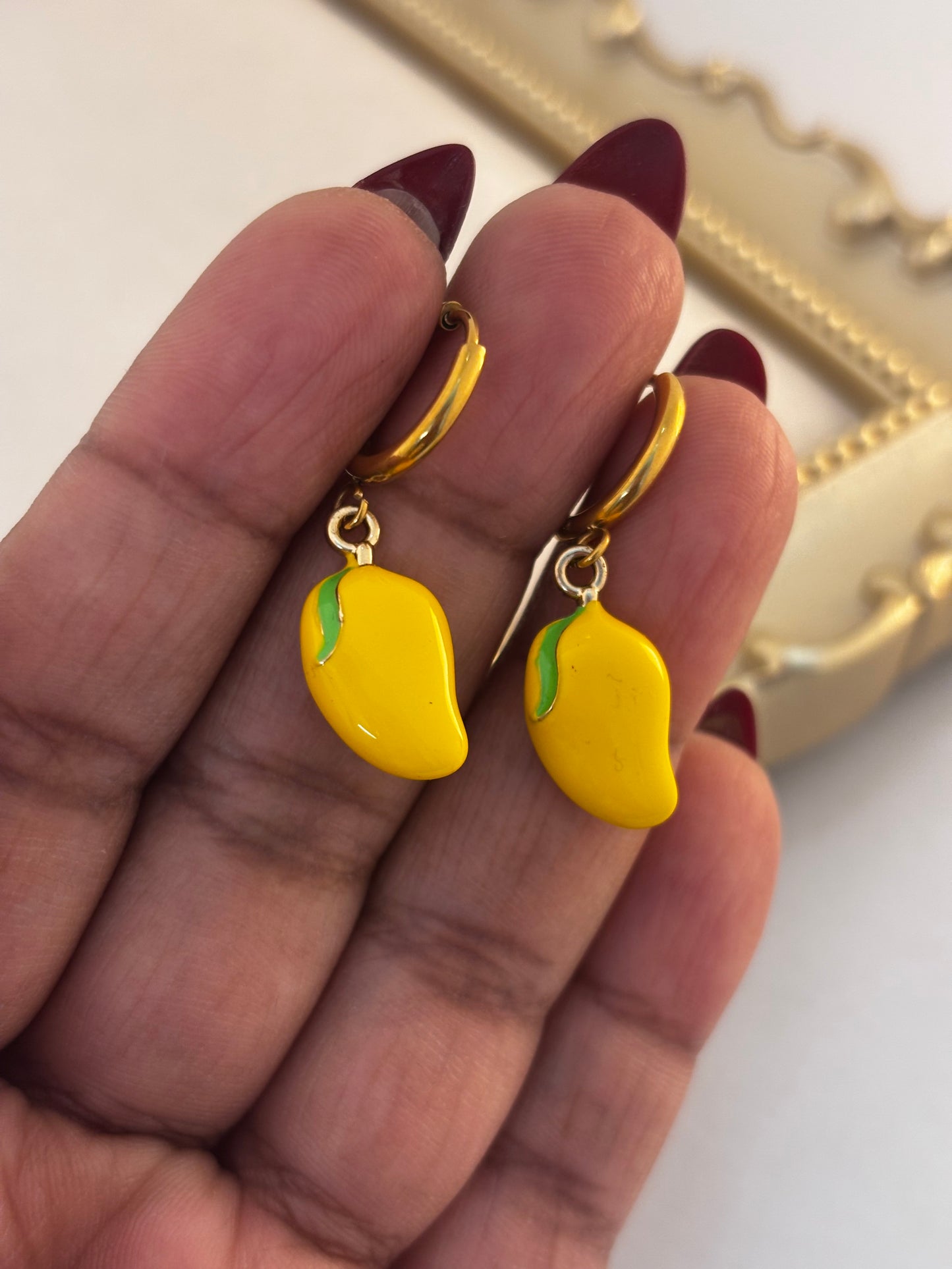 Go Mango Hoop Earrings | 18kt Gold Plated