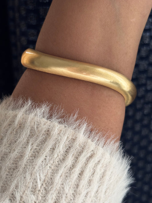 Soft Wave Stainless Steel Matte Cuff Bracelet