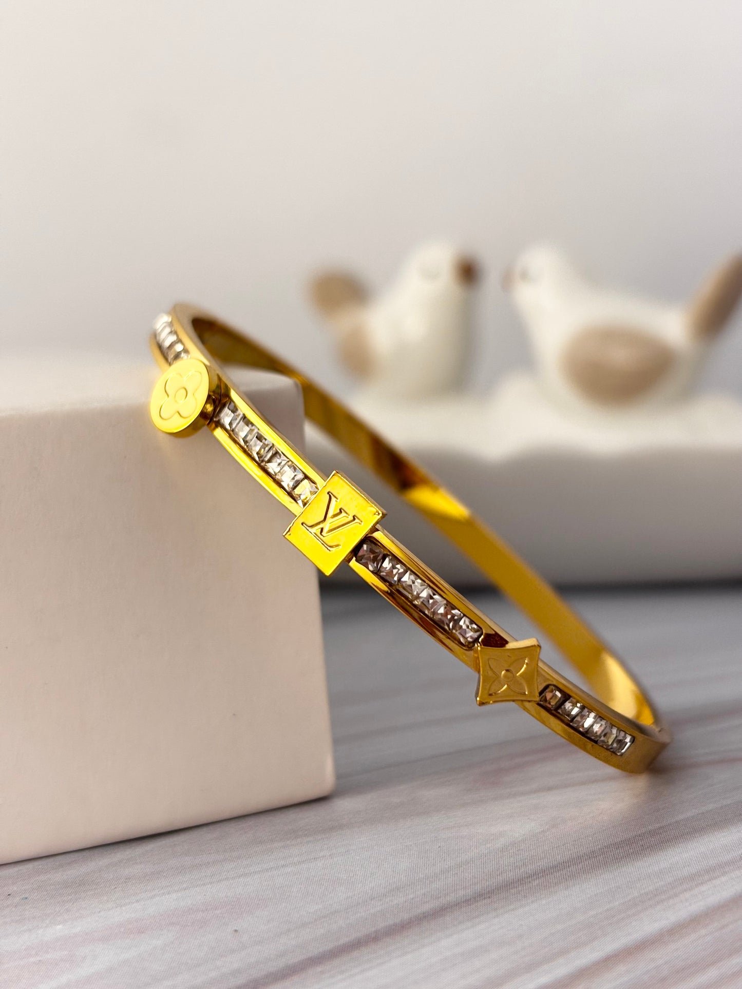 Luna Gold Zircon Bracelet | 18kt Gold Plated Stainless Steel