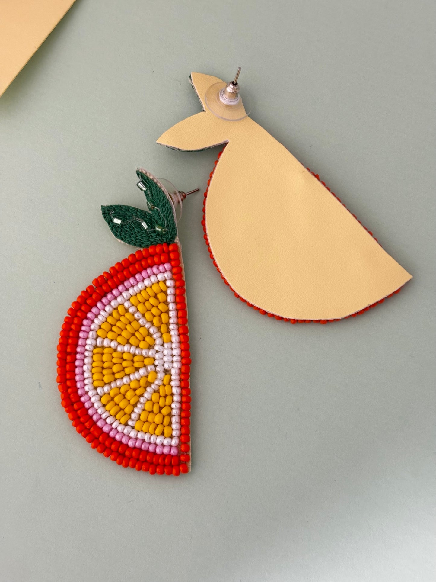 Orange Beaded Earrings