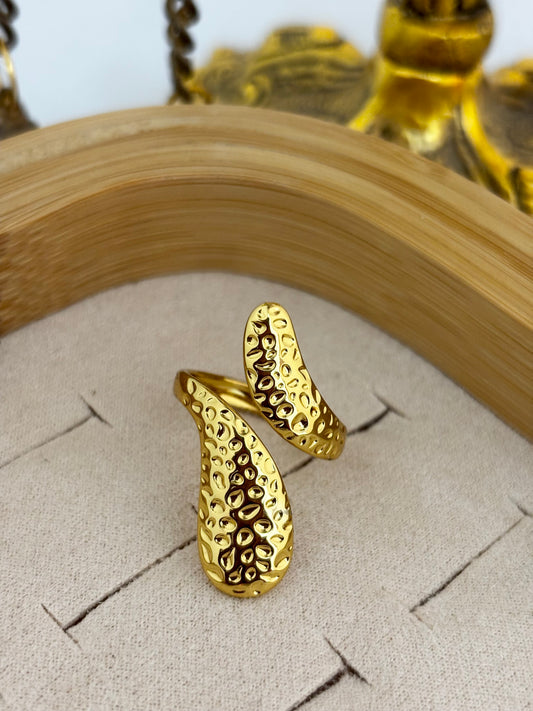 Textured Gold Statement Ring for Women | Anti Tarnish