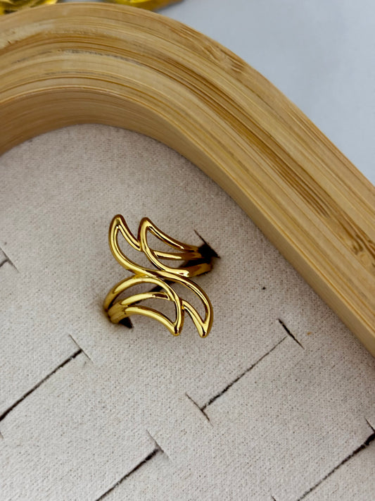 Ribbonelle Golden Ring | Anti Tarnish Gold Plated Ring