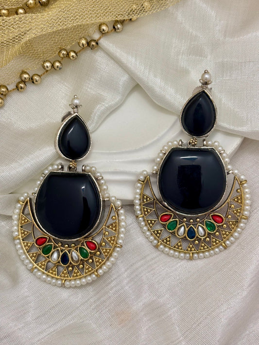 Noorjahan Chandbali (Black)