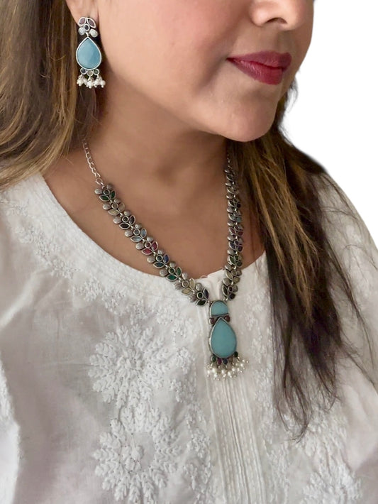 Aaradhya Necklace Set (Blue)
