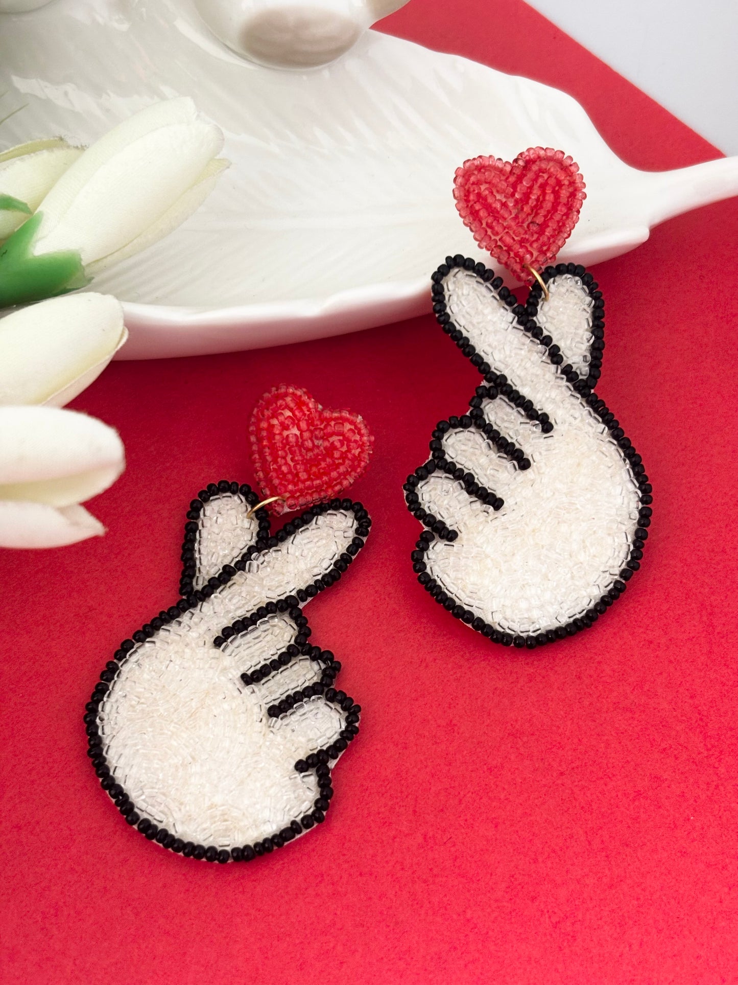 Heart-Hand Love Gesture Handmade Earrings