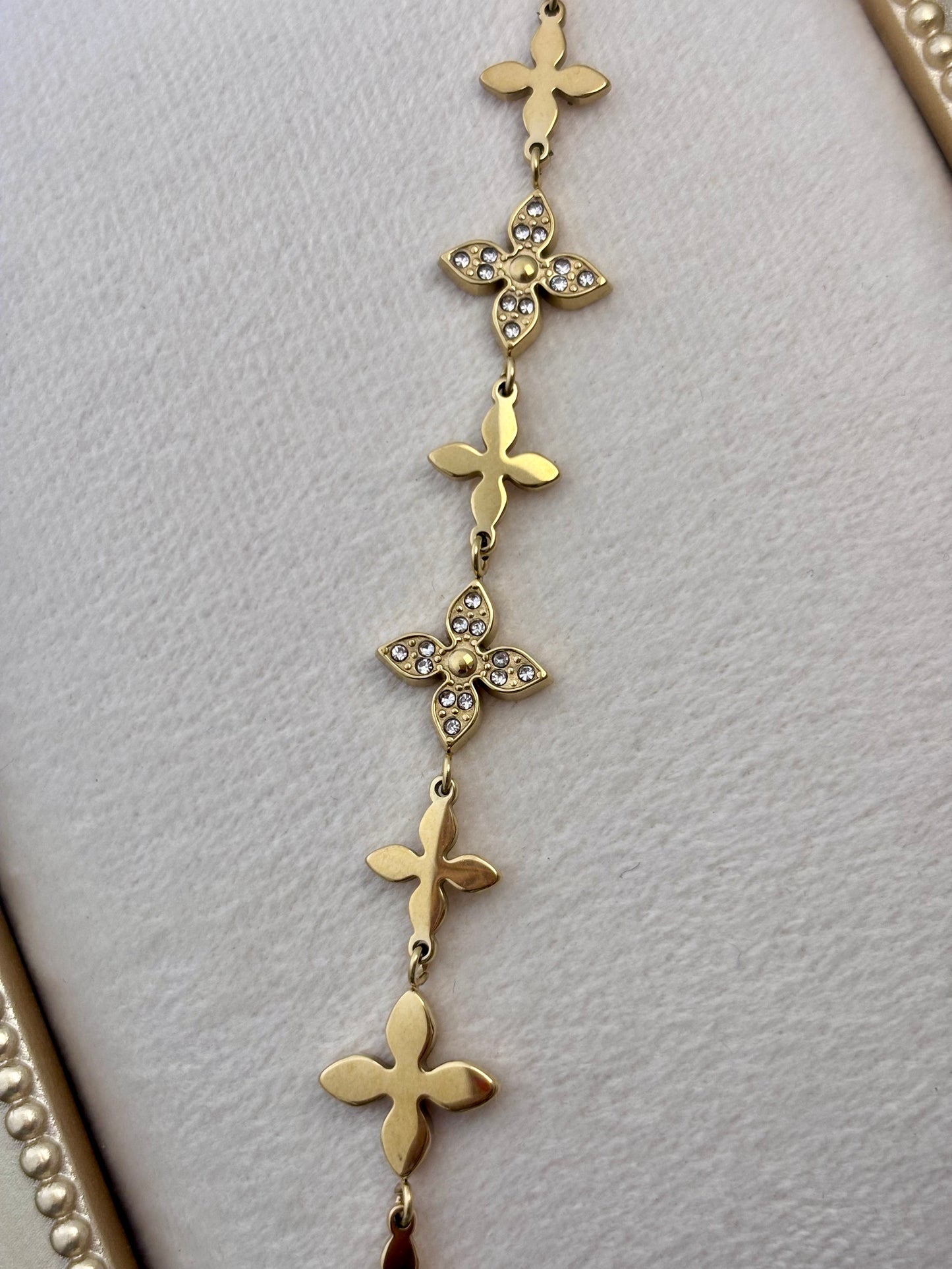 Crystal Flower Bracelet | 18kt Gold Plated