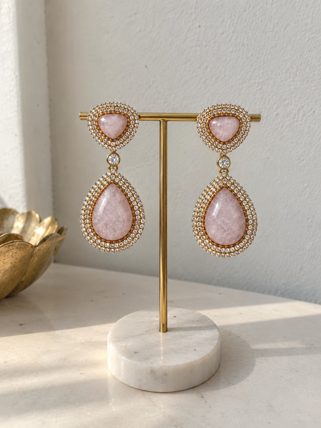 Vaanya Moissanite Drops (Baby Pink)