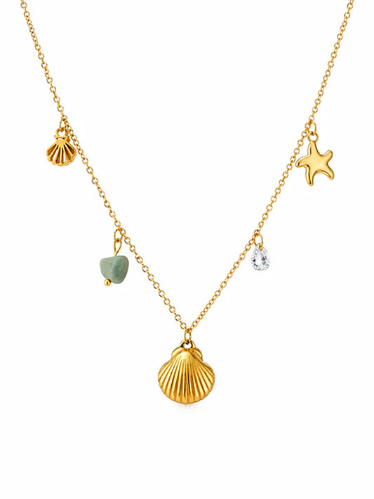 Golden Shore Charm Necklace