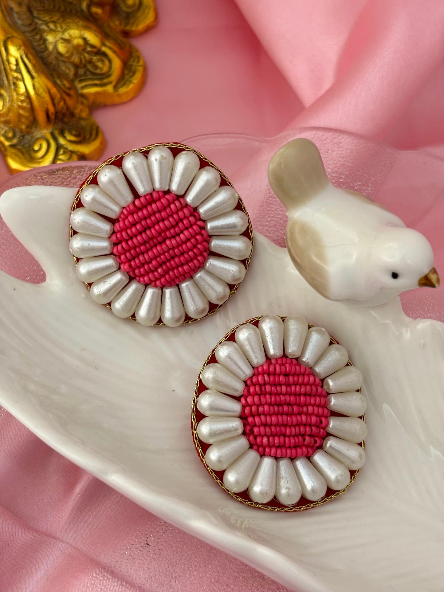 Rosett Pearl Handmade Stud Earrings