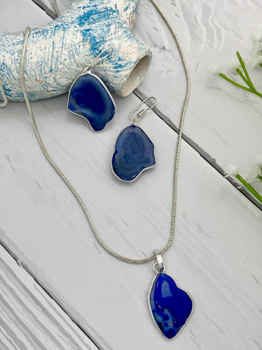 Aranya - Natural Stones Jewellery Set (Royal Blue)