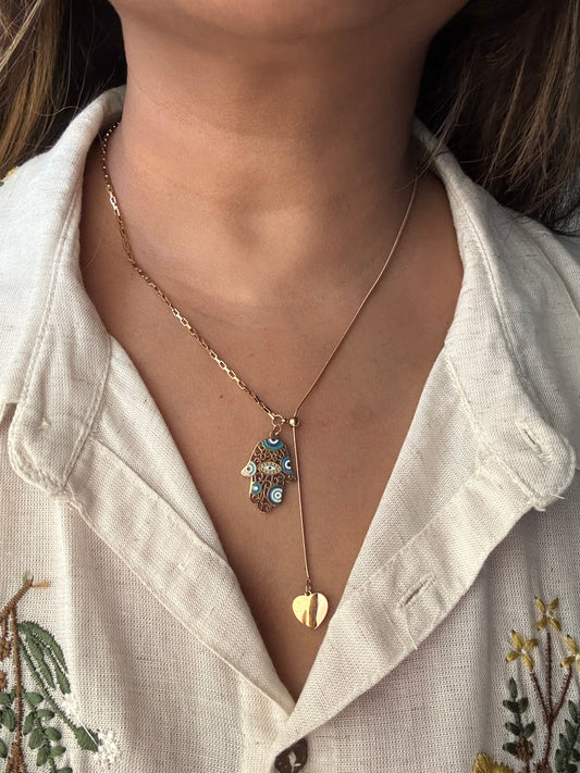 Hamsa Harmony Lariat Necklace
