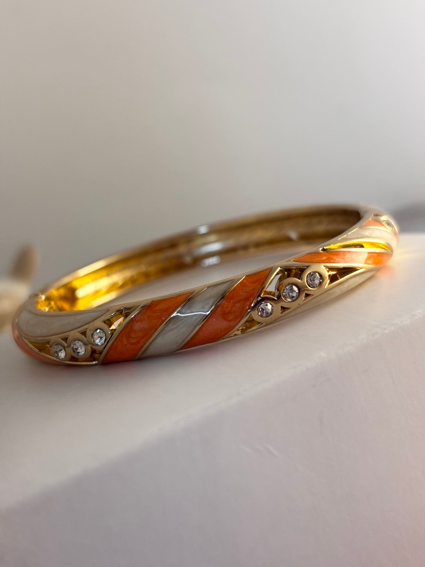 Orange Ivory Meenakari Kada Bracelet