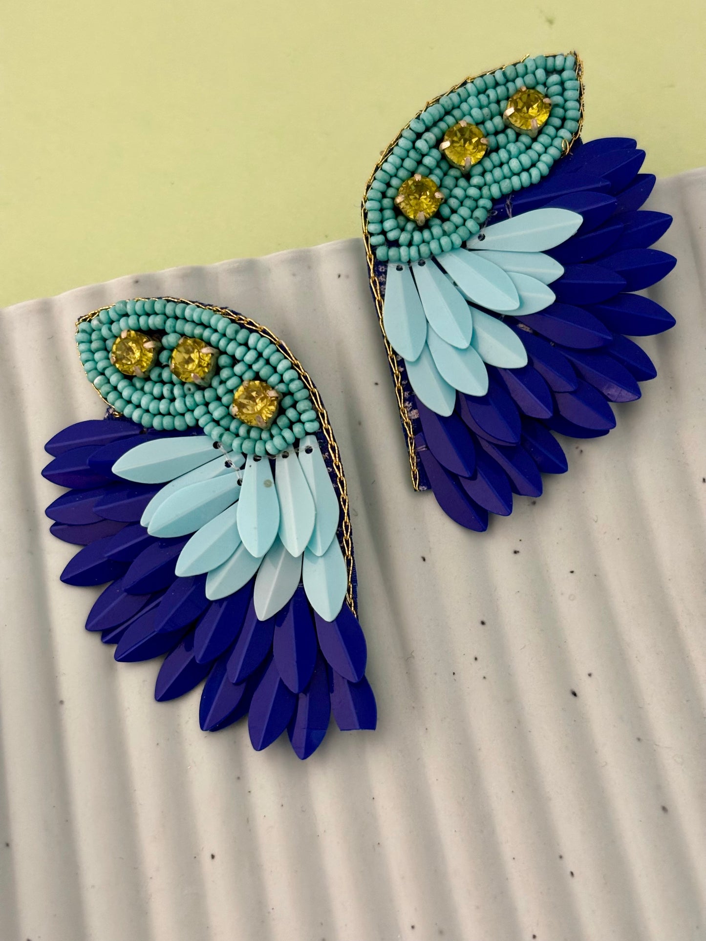 Blue Wings Crystal Earrings