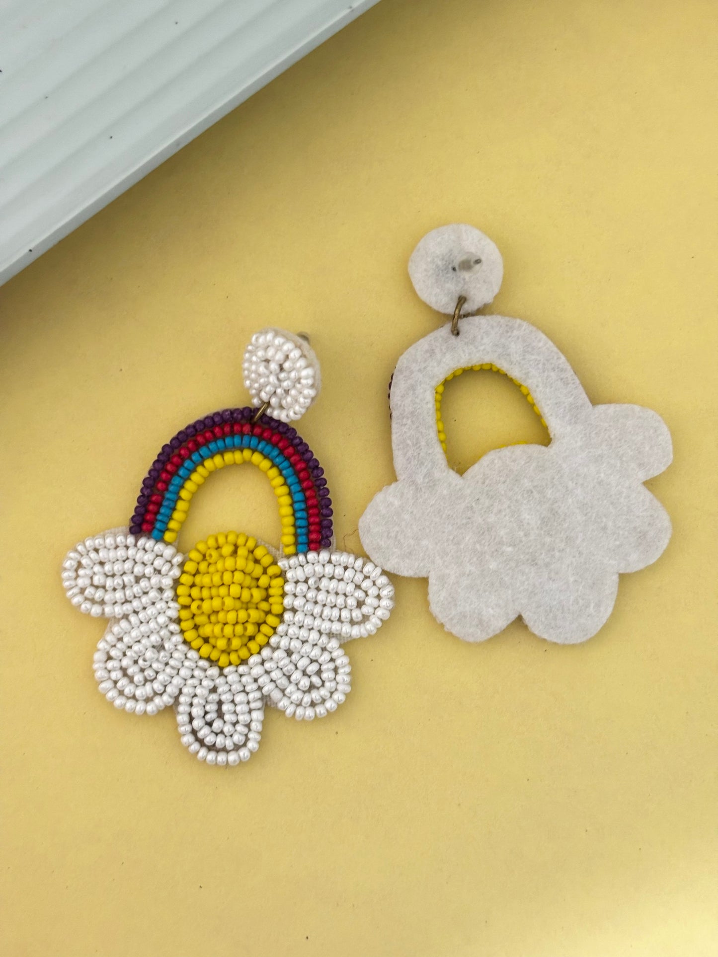 Rainbow Petal Handmade Earrings
