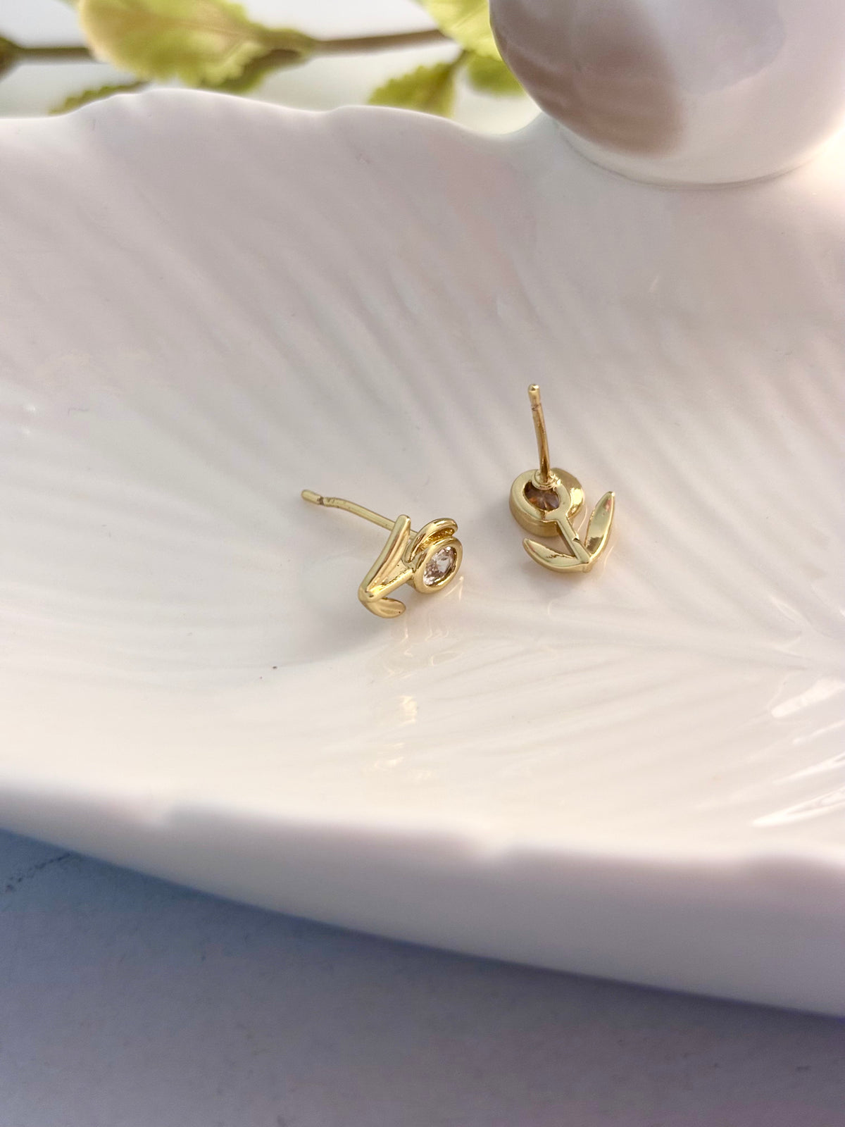 Little Tulip Stud Earrings | Gold Plated Stainless Steel