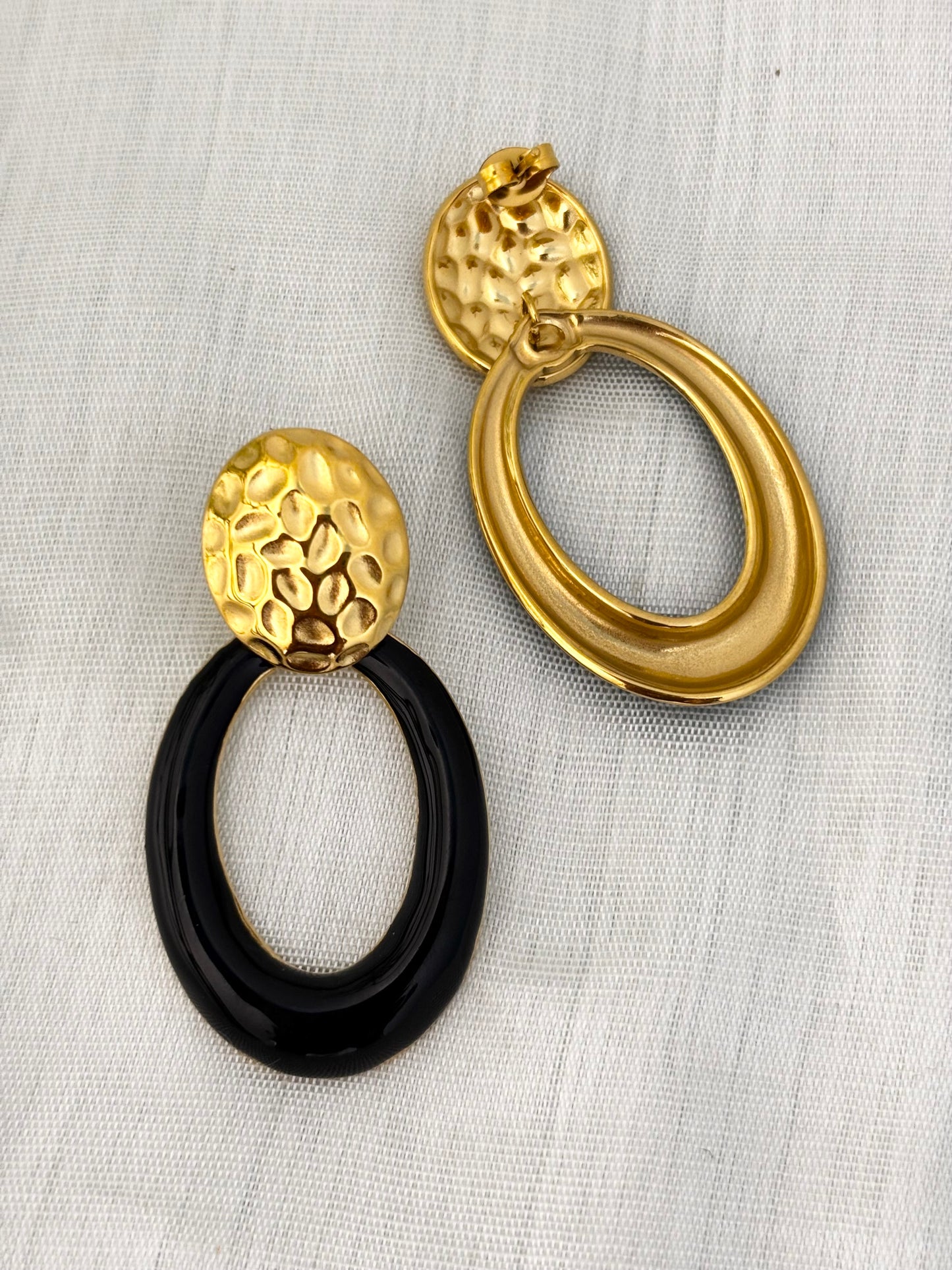 Hammered Golden Textured Drops
