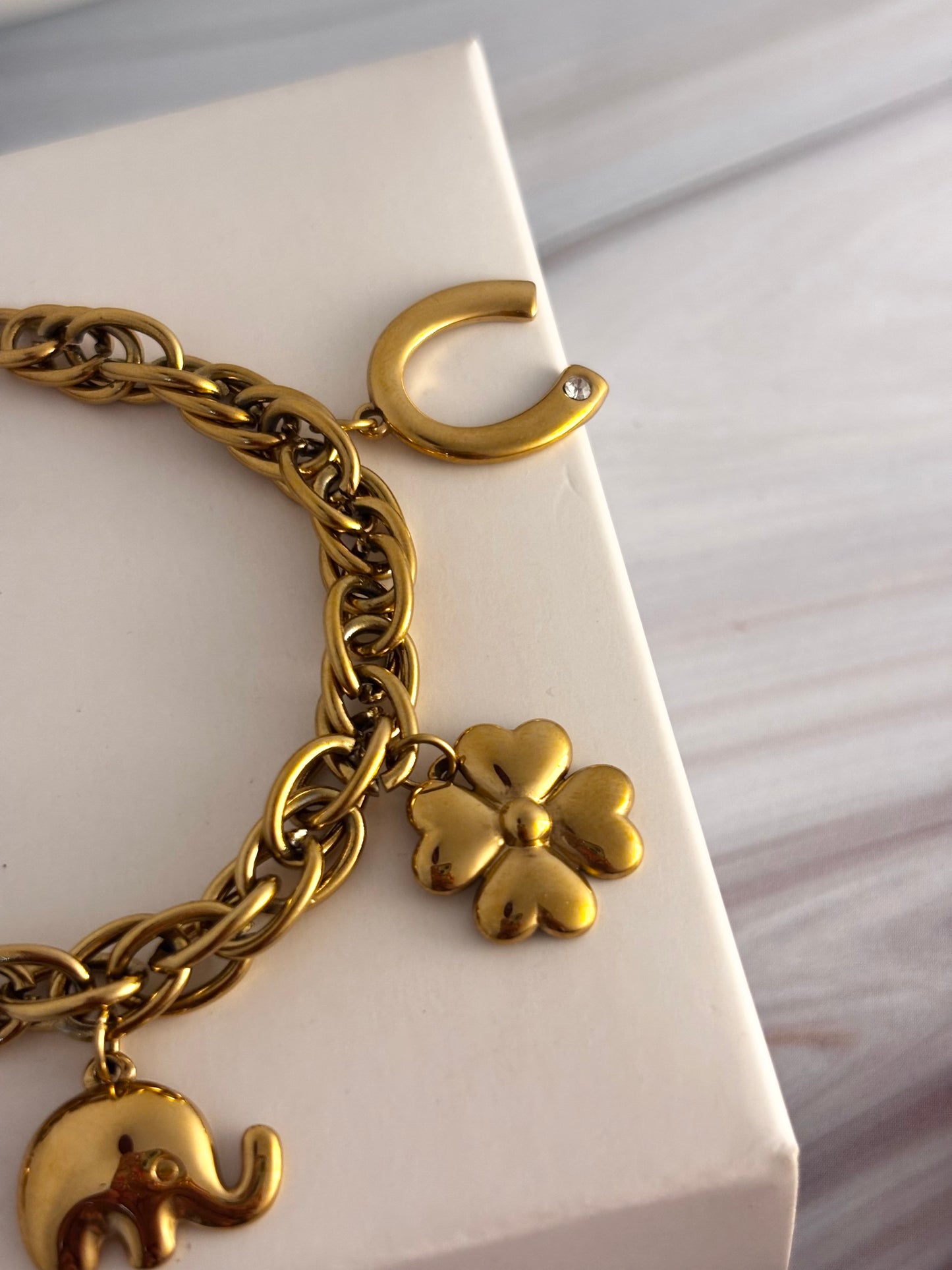 Mia Clover-Heart Charms Bracelet