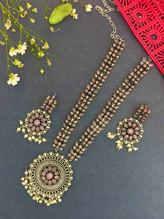 Ranjika Royal Necklace - Pink