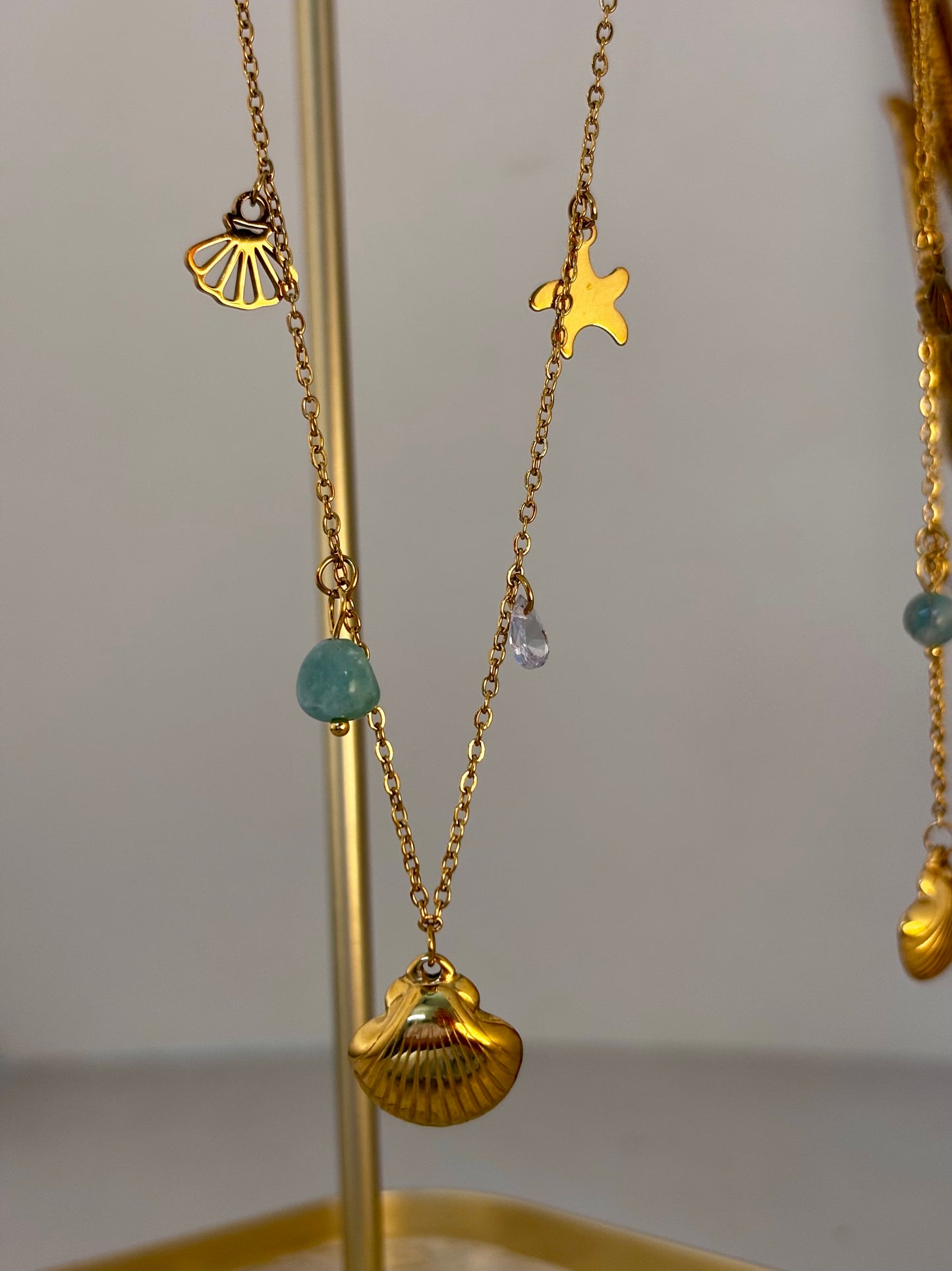 Golden Shore Charm Necklace