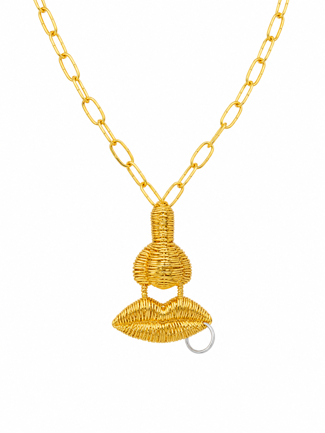 Gold Abstract Face Pendant Necklace | Gold Plated Non Tarnish