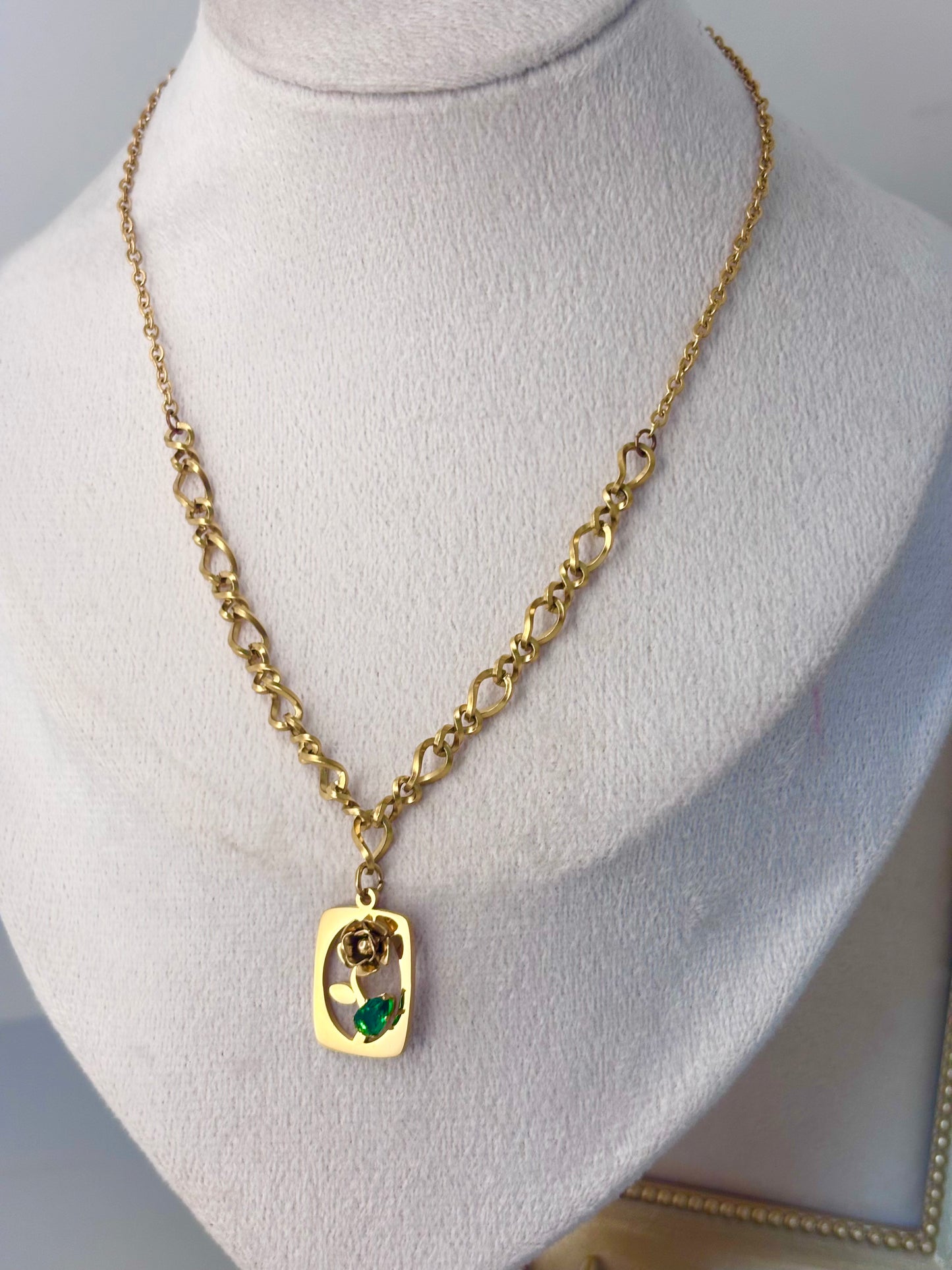 Willow Rose Gold Plated Floral Pendant Necklace