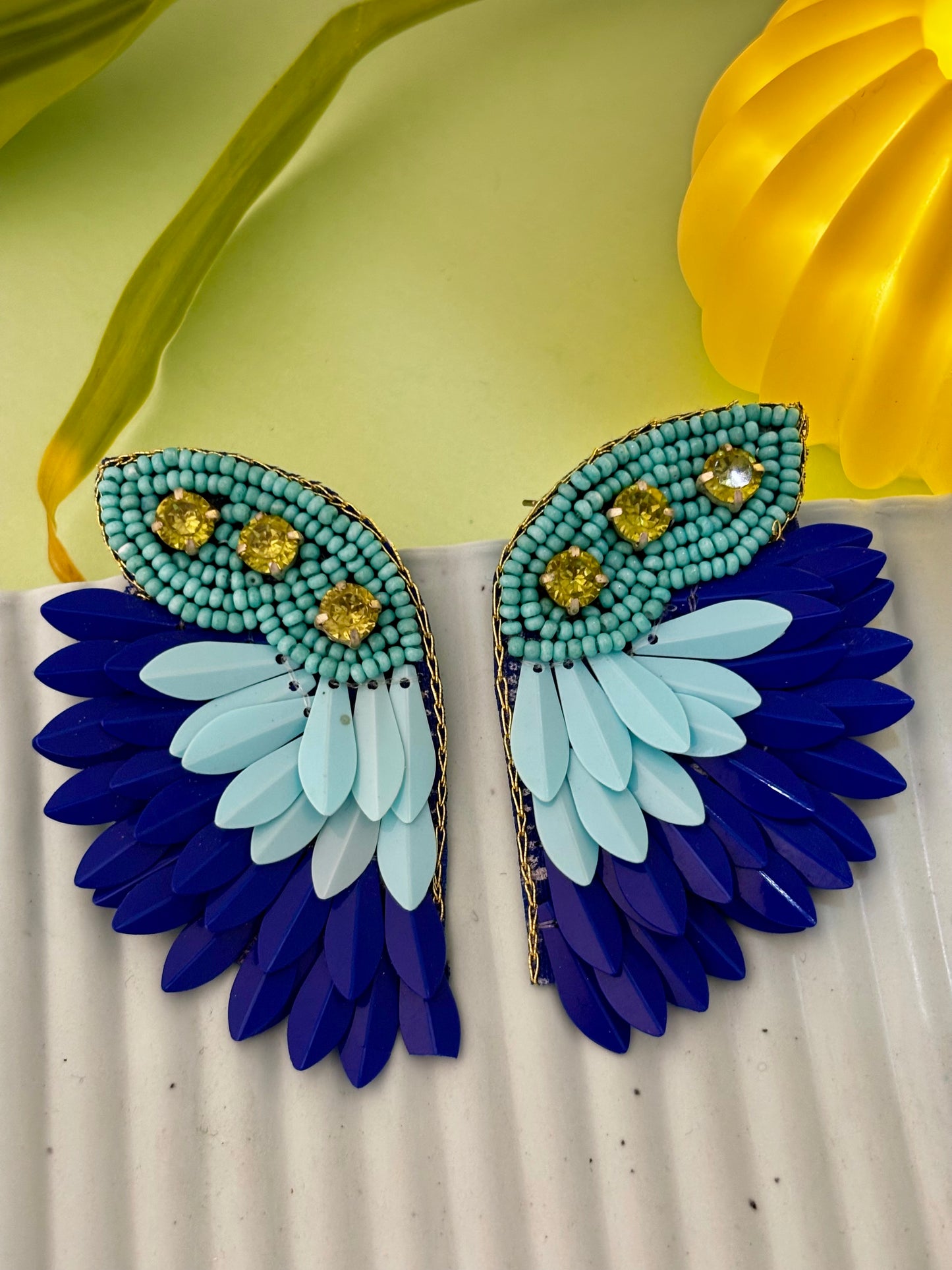 Blue Wings Crystal Earrings