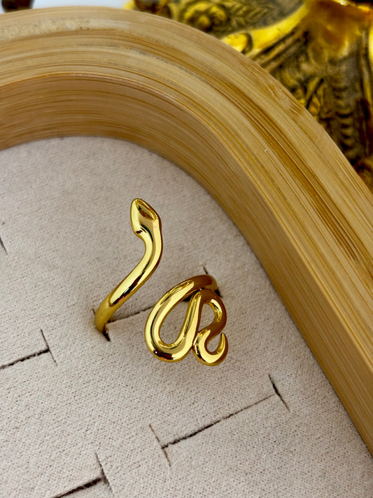 Golden Serpent Ring | Anti Tarnish Gold Plated Ring