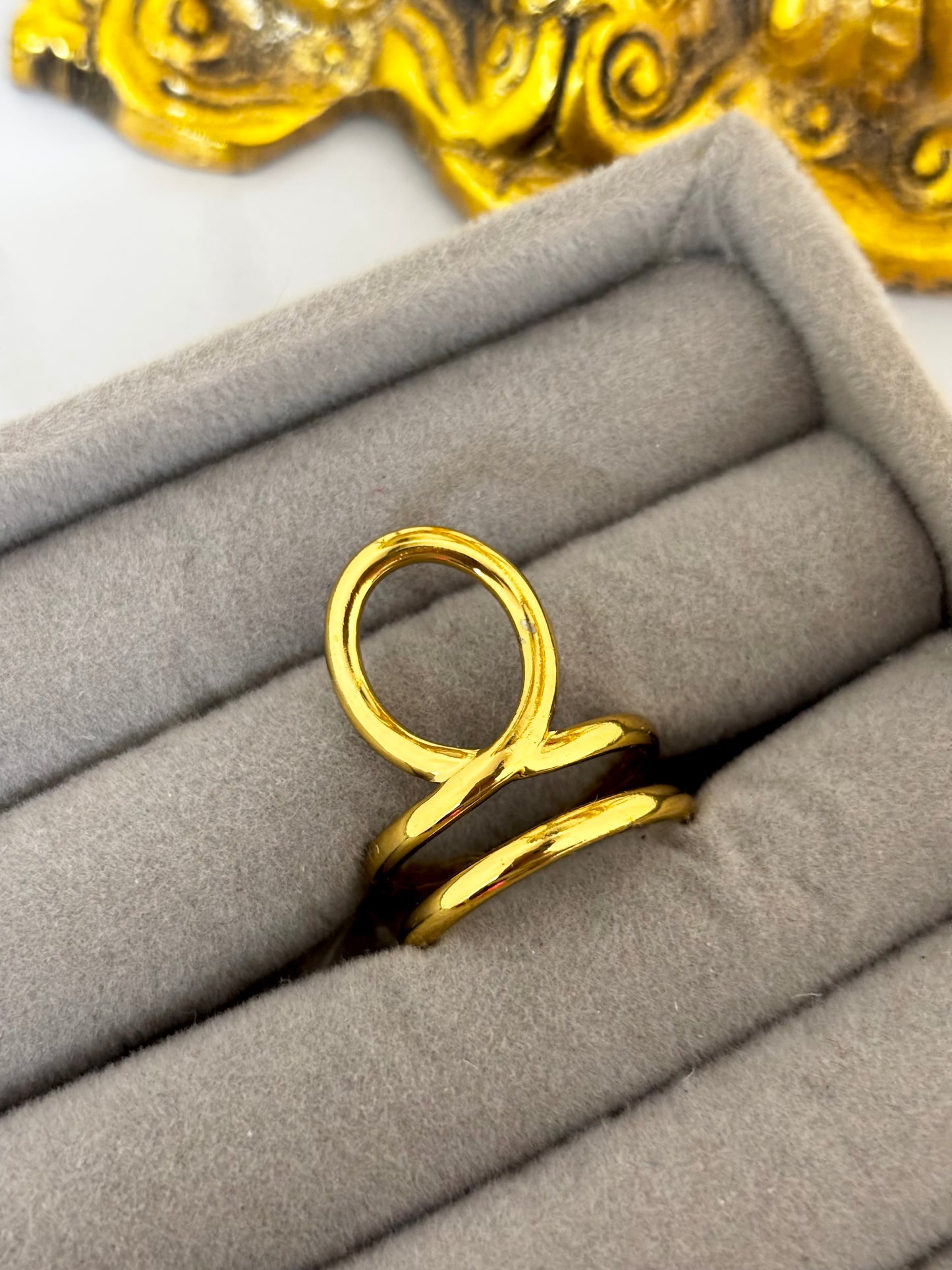 Geometric Circle Ring for Women | Anti Tarnish Gold Plated