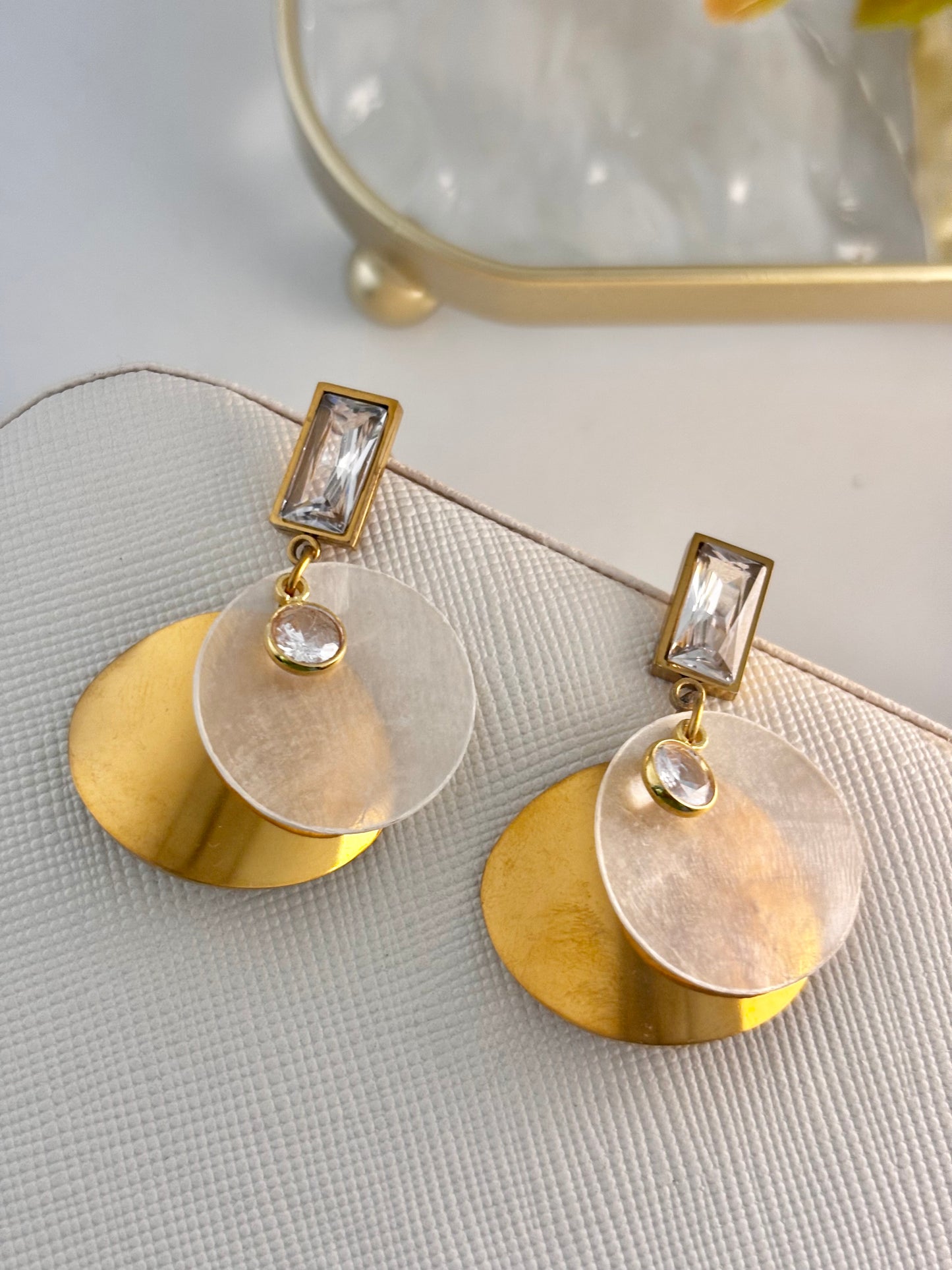 Glassy Glam Drops Statement Earrings | Anti Tarnish Gold Plated