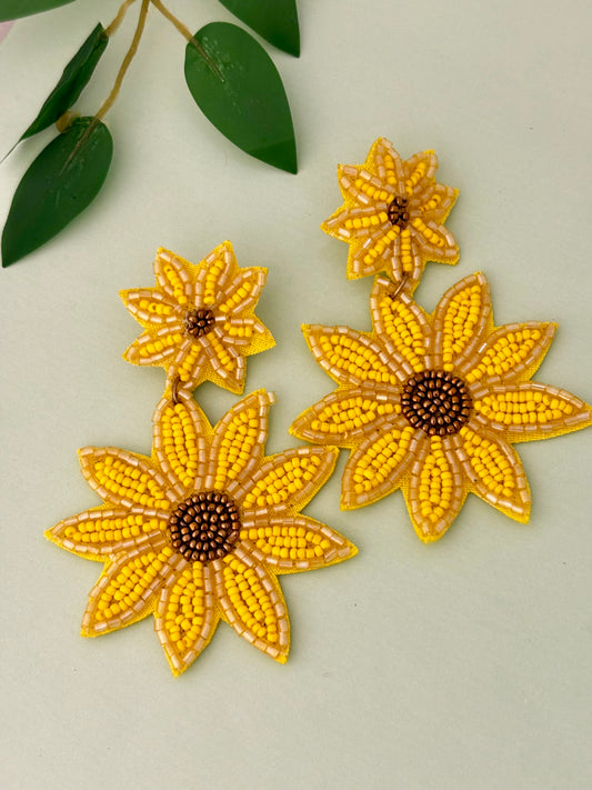 Yellow Beaded Handmade Sunflower