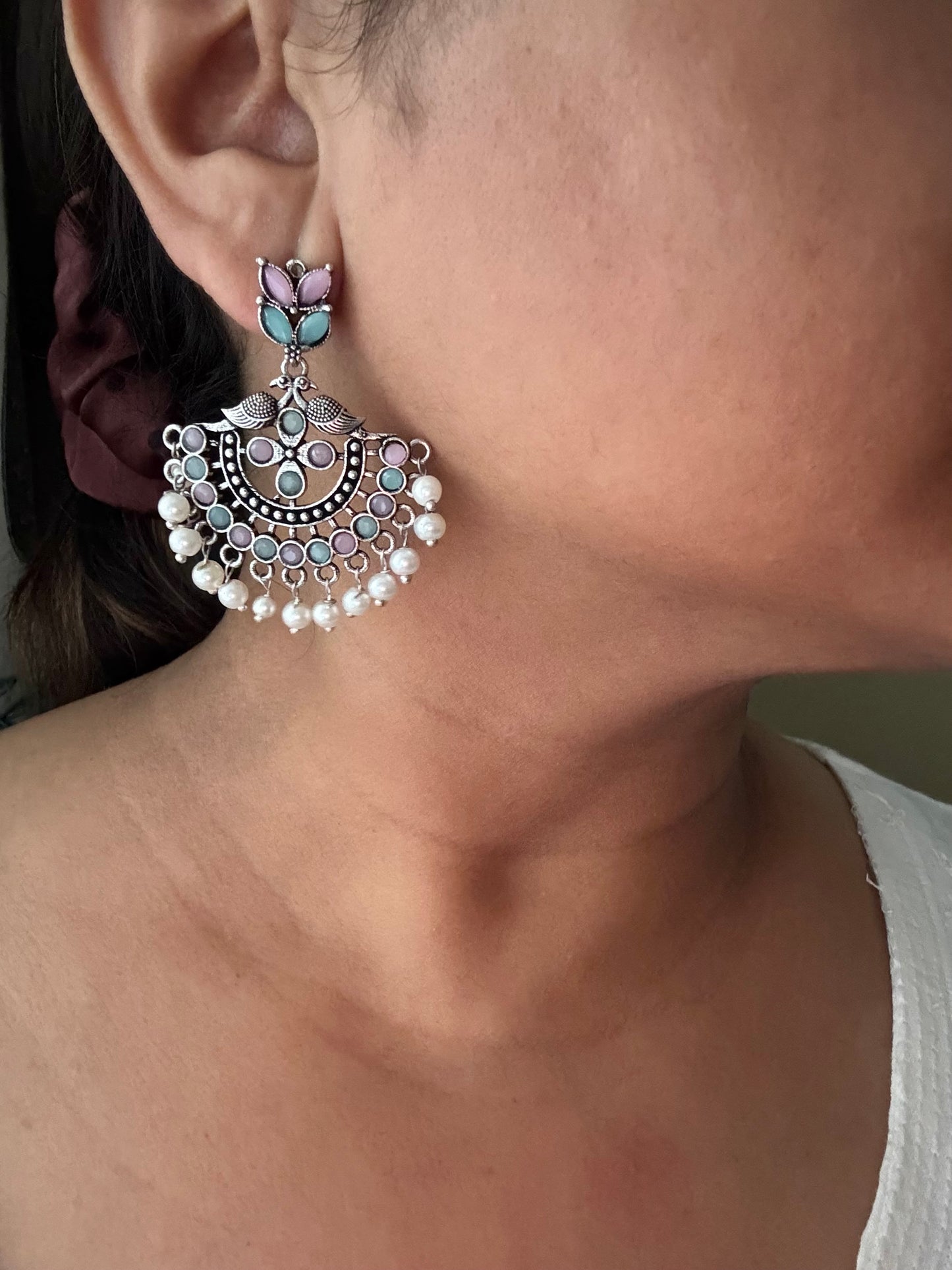 Charvi Necklace (Pink-Blue)