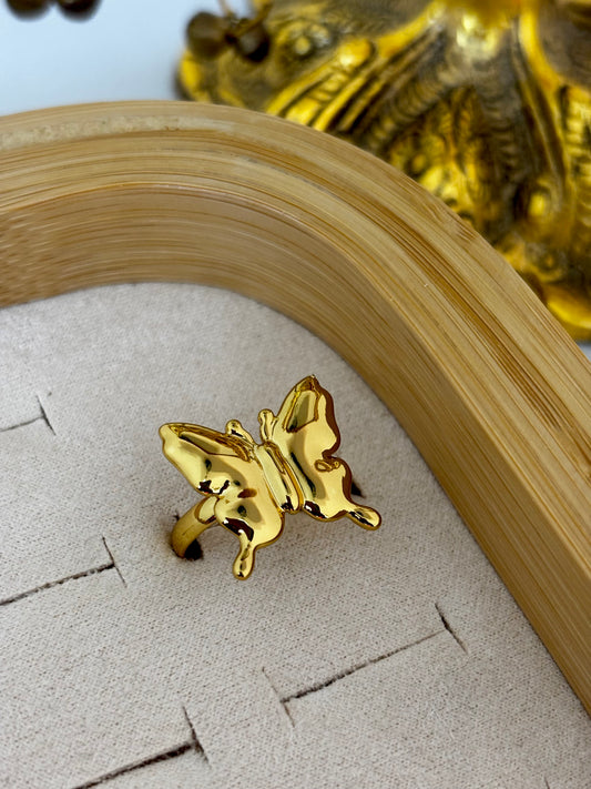 Golden Butterfly | Anti Tarnish Gold Plated Ring
