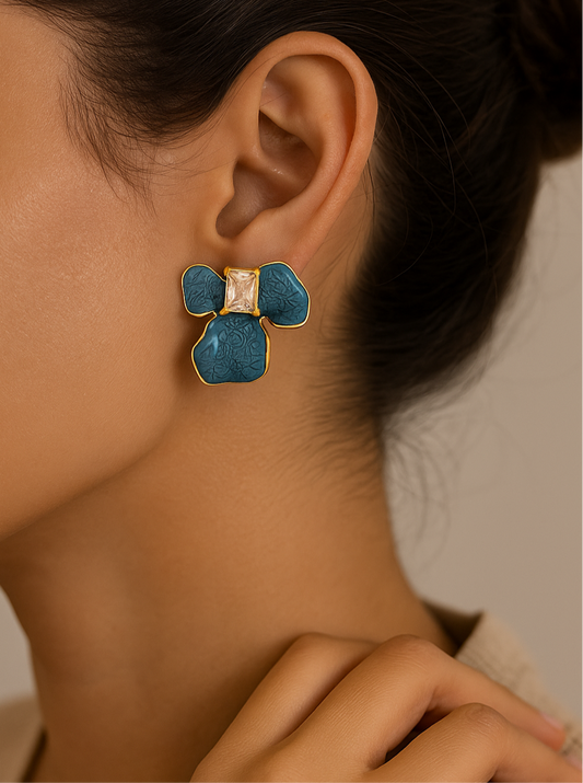 Orelle Zircon Two in One | Anti-Tarnish Enamel Studs
