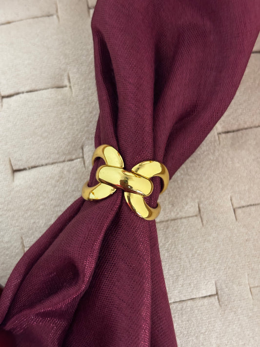 Geometric Curve Gold Fashion Ring