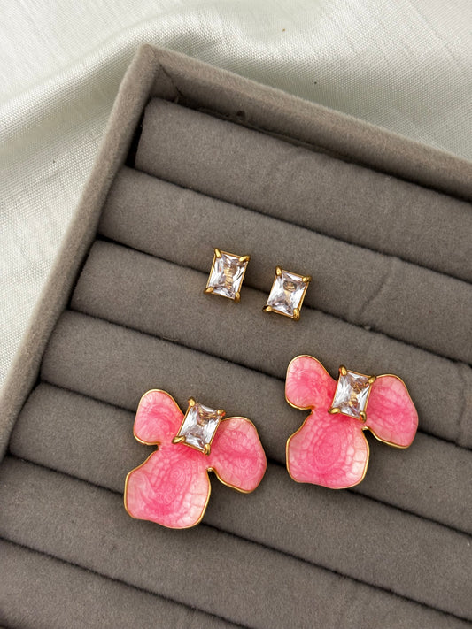 Orelle Zircon Two in One | Anti-Tarnish Enamel Studs
