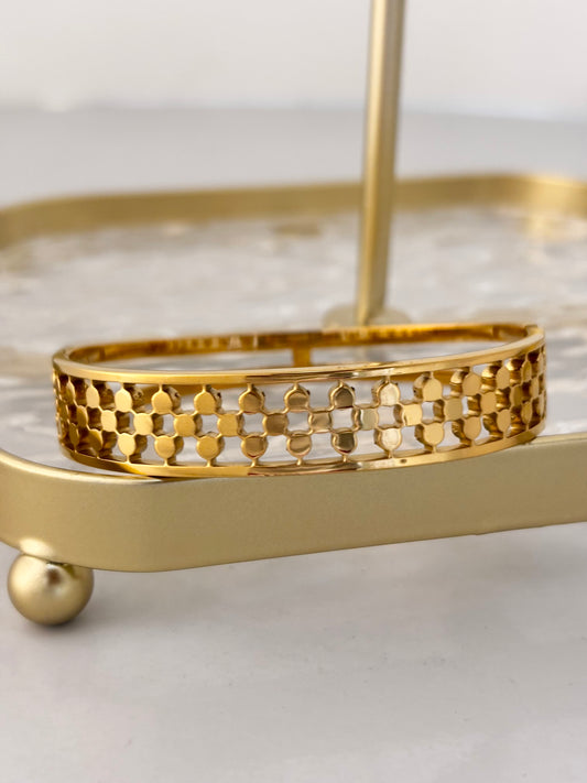 Golden Mesh Kada | Anti Tarnish Gold Plated Bracelet