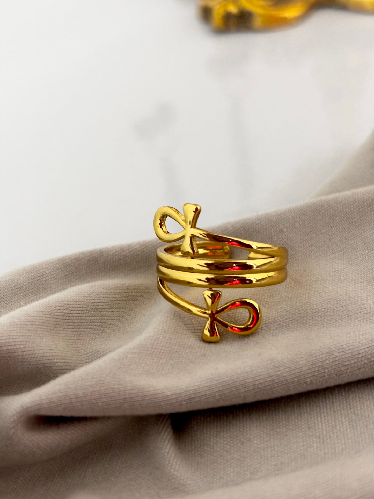 Golden Ribbon Wrap | Anti Tarnish Gold Plated Ring