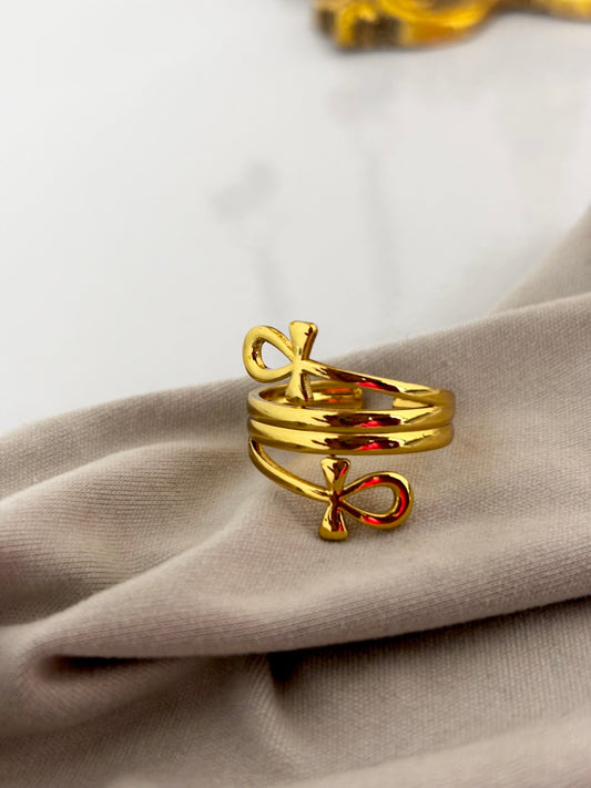 Golden Ribbon Wrap | Anti Tarnish Gold Plated Ring